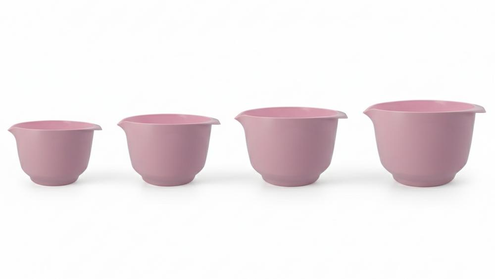 Birkmann Set de Cuencos Mezcladores / Cuencos para Masa Cuencos de colores 4 piezas - 1.5, 2, 3 y 4 Litros - Rosa Seda