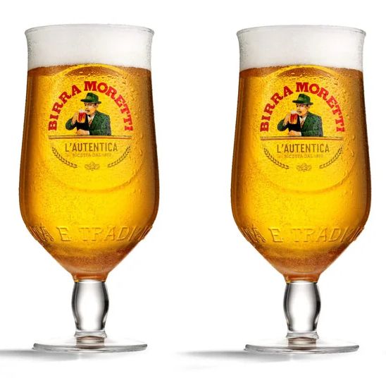 Vasos de cerveza Birra Moretti 250 ml - 2 unidades