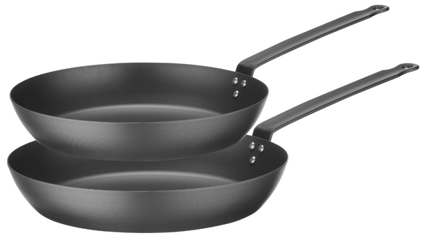 Set de sartenes Blackwell de acero al carbono 2 piezas ø 24 y 28 cm - apto para todas las fuentes de calor - sin recubrimiento antiadherente