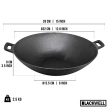 Blackwell wok / wadjan hierro fundido ø 32 cm / 3.3 liter - adecuado para todas las fuentes de calor - sin capa antiadherente