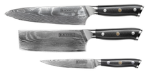 Set de cuchillos Blackwell (Cuchillo de chef + Cuchillo para verduras + Cuchillo de oficina) - Estilo japonés - Acero damasco de 67 capas - VG10 - 3 piezas