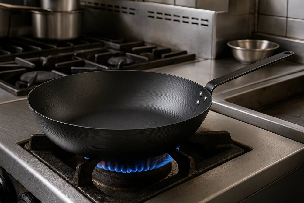 Wok Blackwell de acero al carbono ø 30 cm - apto para todas las fuentes de calor - sin recubrimiento antiadherente