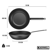 Wok Blackwell de acero al carbono ø 30 cm - apto para todas las fuentes de calor - sin recubrimiento antiadherente