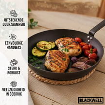 Blackwell Sartén de acero al carbono ø 20 cm - apta para todas las fuentes de calor - sin recubrimiento antiadherente