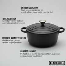 Blackwell cacerola con tapa cast iron hierro fundido ø 20 cm - sin antiadherente