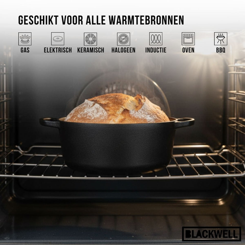Blackwell cacerola con tapa cast iron hierro fundido ø 20 cm - sin antiadherente