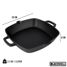 Fuente para horno Blackwell de hierro fundido - 25 x 25 cm / 2 litros - sin capa antiadherente