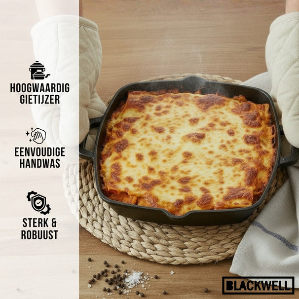 Fuente para horno Blackwell de hierro fundido - 25 x 25 cm / 2 litros - sin capa antiadherente