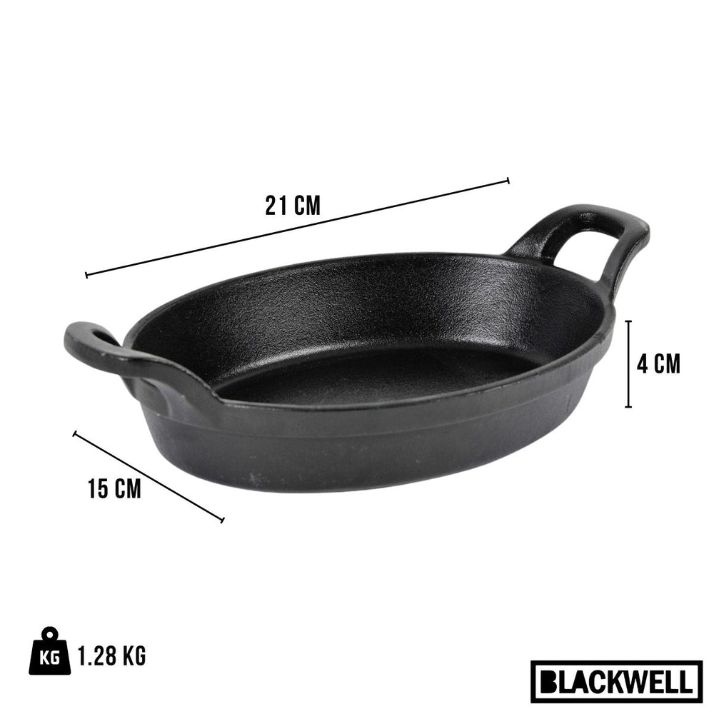 Fuente para horno Blackwell de hierro fundido ovalada 21 x 15 x 4 cm - sin capa antiadherente