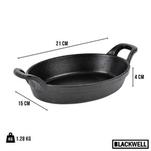 Fuente para horno Blackwell de hierro fundido ovalada 21 x 15 x 4 cm - sin capa antiadherente