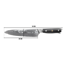 Cuchillo de chef Blackwell estilo japonés - 67 capas de acero damasco - VG10 - 20 cm