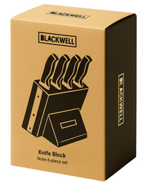 Bloque de cuchillos Blackwell - Noire - Cuchillo de chef, cuchillo santoku, cuchillo de pan, cuchillo de oficina y cuchillo pelador 6 piezas