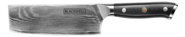 Cuchillo Nakiri Blackwell para verduras estilo japonés - 67 capas de acero damasco - VG10 - 17,5 cm