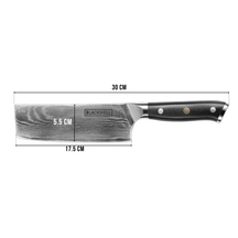 Cuchillo Nakiri Blackwell para verduras estilo japonés - 67 capas de acero damasco - VG10 - 17,5 cm