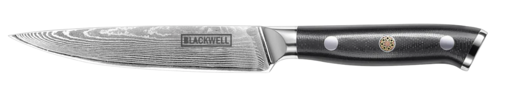 Cuchillo de oficina Blackwell estilo japonés - 67 capas de acero damasco - VG10 - 12,5 cm