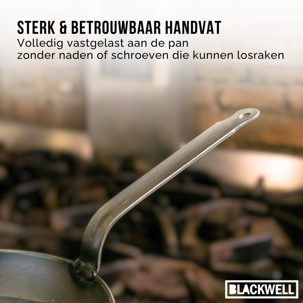 Sartén Blackwell con mango de acero al carbono ø 32 cm - apto para todas las fuentes de calor - sin recubrimiento antiadherente