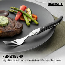 Cubiertos para steak Blackwell Laguiole - Cuchillos y tenedores para steak - Madera de pakka - 12 unidades