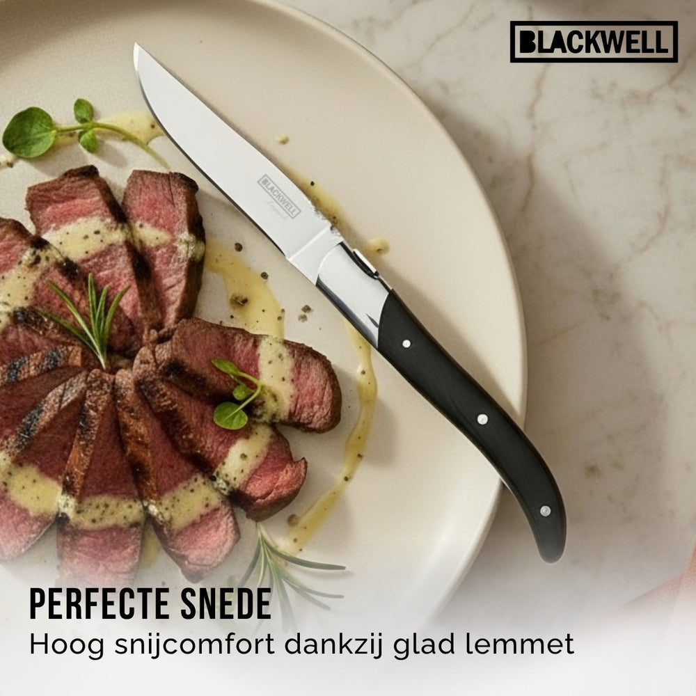 Cubiertos para steak Blackwell Laguiole - Cuchillos y tenedores para steak - Madera de pakka - 12 unidades
