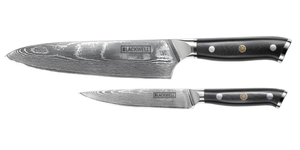 Set de cuchillos Blackwell (Cuchillo de chef + Cuchillo de oficina) - Estilo japonés - Acero damasco de 67 capas - VG10 - 2 piezas