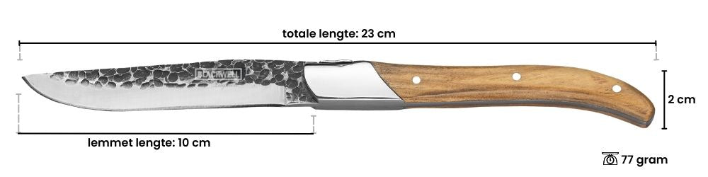 Cuchillos de bistec Blackwell Laguiole - Raw Black Lemmet - Madera de olivo - 6 piezas