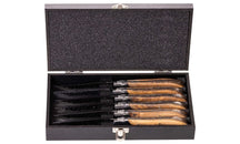 Cuchillos de bistec Blackwell Laguiole - Raw Black Lemmet - Madera de olivo - 6 piezas