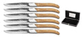 Cuchillos de bistec Blackwell Laguiole - Raw Black Lemmet - Madera de olivo - 6 piezas