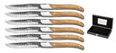 Cuchillos de bistec Blackwell Laguiole - Raw Black Lemmet - Madera de olivo - 6 piezas