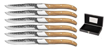 Cuchillos de bistec Blackwell Laguiole - Raw Black Lemmet - Madera de olivo - 6 piezas