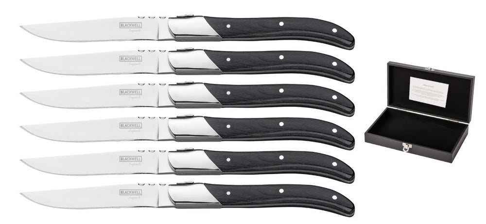 Cuchillos de bistec Blackwell Laguiole - Madera de pakka - 6 piezas