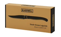 Cubiertos para steak Blackwell Laguiole - Cuchillos y tenedores para steak - Madera de pakka - 12 unidades