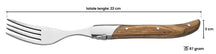 Cubiertos para steak Blackwell Laguiole - Cuchillos y tenedores para steak - Madera de olivo - 12 unidades