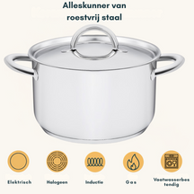 Sola Set de ollas Blizz 4 piezas Acero inoxidable - Olla de cocina ø 16, 18, 20 cm y cazo ø 16 cm - apto para todas las fuentes de calor