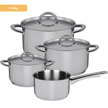 Sola Set de ollas Blizz 4 piezas Acero inoxidable - Olla de cocina ø 16, 18, 20 cm y cazo ø 16 cm - apto para todas las fuentes de calor