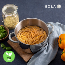 Sola Set de ollas Blizz 4 piezas Acero inoxidable - Olla de cocina ø 16, 18, 20 cm y cazo ø 16 cm - apto para todas las fuentes de calor