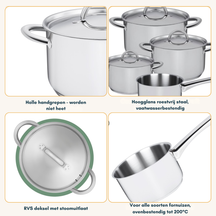 Sola Set de ollas Blizz 4 piezas Acero inoxidable - Olla de cocina ø 16, 18, 20 cm y cazo ø 16 cm - apto para todas las fuentes de calor