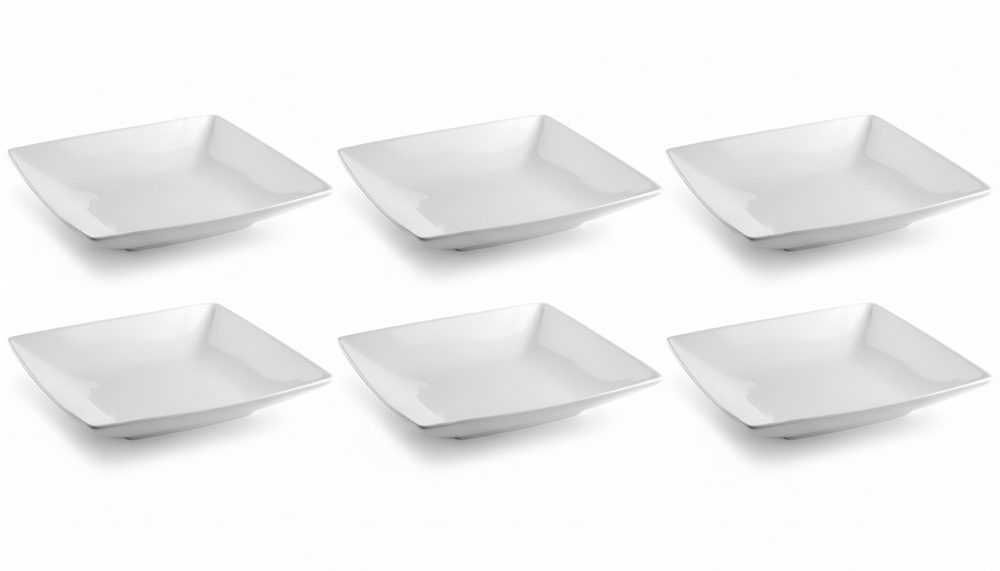 Platos hondos / Platos para pasta BonBistro Yong Squito 22 x 22 cm - Blanco - 6 unidades