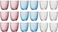 Bormioli Rocco Vasos de agua de colores 290 ml - Set de vasos Slot - 18 unidades