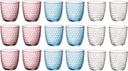 Bormioli Rocco Vasos de agua de colores 290 ml - Set de vasos Slot - 18 unidades
