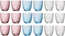 Bormioli Rocco Vasos de agua de colores 290 ml - Set de vasos Slot - 18 unidades