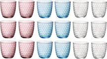 Bormioli Rocco Vasos de agua de colores 290 ml - Set de vasos Slot - 18 unidades
