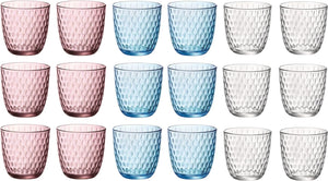 Bormioli Rocco Vasos de agua de colores 290 ml - Set de vasos Slot - 18 unidades