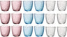 Bormioli Rocco Vasos de agua de colores 290 ml - Set de vasos Slot - 18 unidades