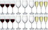 Bormioli Rocco Set de copas de vino Premium (Copas de vino y copas de champán) - Set de 18 piezas
