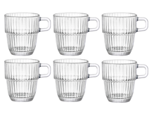 Tazas de café con asa Bormioli Rocco - apilables - Barshine 185 ml - 6 unidades