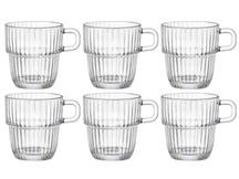 Vasos para té Bormioli Rocco - tazas de café con asa - apilables - Barshine 250 ml - 6 unidades