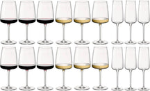 Set de Copas de Vino Bormioli Rocco Nexo (Copas de vino tinto, Copas de vino blanco y Copas de champán) - Set de 18 piezas
