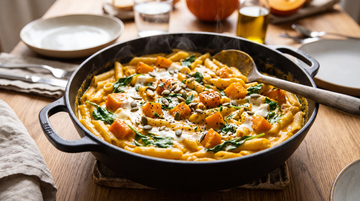 Pasta cremosa de calabaza en una sola sartén, lista en menos de 30 minutos