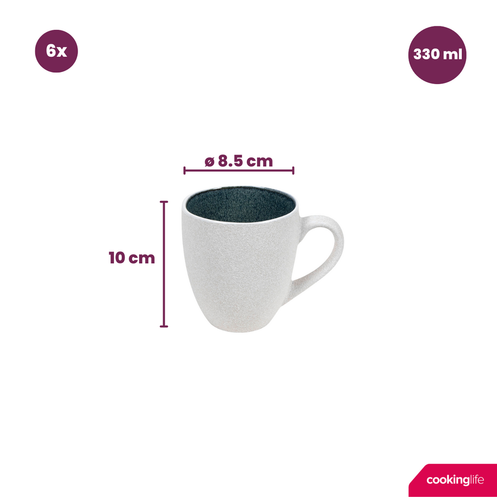 Cookinglife Tazas Belize 330 ml - 6 unidades