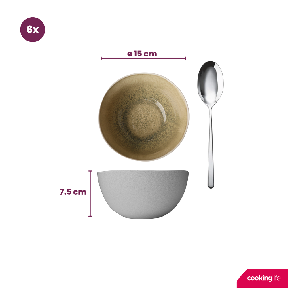 Cookinglife Cuencos para sopa / Cuencos Belize ø 15 cm - 6 unidades