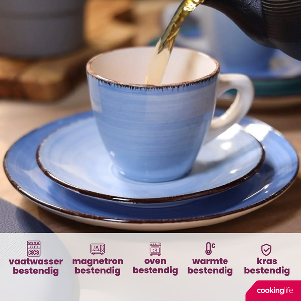 Tazas Delice azul 350 ml - 6 piezas Cookinglife